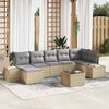 vidaXL Gartensofa-set mit Kissen 8 pcs Beige Poly-Rattan
