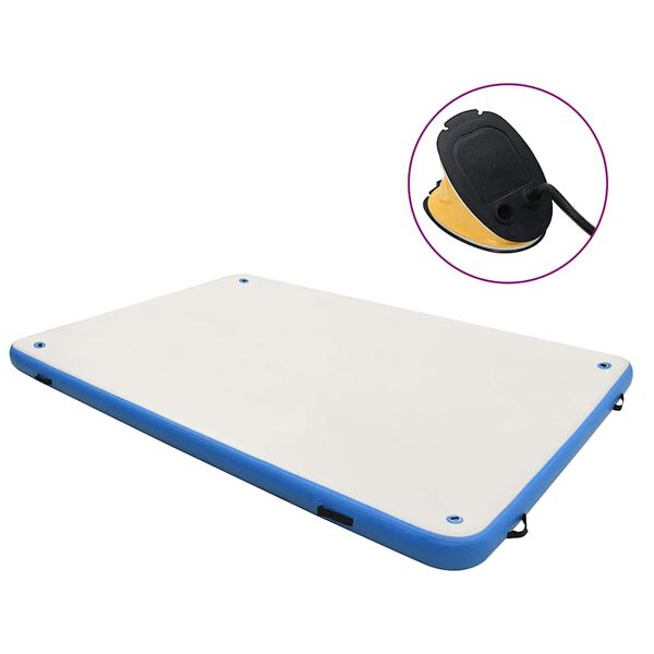 vidaXL Aufblasbare Schwimmmatte Blau und Wei&szlig; 300x300x15 cm