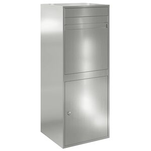 vidaXL Paketdrop-Box mit T&uuml;r Silber 47,5 x 38 x 59 cm Verzinkter Stahl