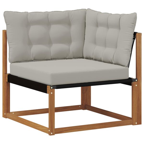 vidaXL Outdoor-Sofagarnitur mit Kissen 4 pcs Nat&uuml;rlich und Hellgrau