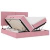 vidaXL LED-Speicherbett mit Matratze Rosa 200 x 200 cm Samt