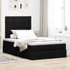 vidaXL Ottoman-Bett mit Matratze & LEDs Schwarz 120x190 cm Stoff