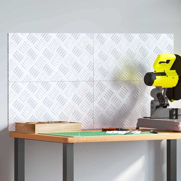 vidaXL Treppe Tritt Rechtwinklig 4 pcs Silber 50 x 25 cm Aluminium