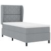 vidaXL Boxspringbett mit Matratze Hellgrau 100 x 200 cm Stoff