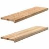 vidaXL Fensterb&auml;nke 2 Stk. Unbehandelt 100x25x2 cm Massivholz Eiche