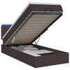 vidaXL Ottoman-Bett mit Matratze und LED Dunkelbraun 90 x 190 cm Stoff