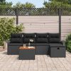 vidaXL Garten-Sofa-Set mit Speicher 6 pcs Schwarz Poly Rattan