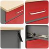 vidaXL Werkbank mit Schubladen 2 pcs Rot und Grau 100 x 55 x 85 cm