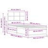 vidaXL Bettgestell mit gepolstertem Kopfteil Hellgrau 90 x 200 cm
