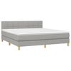 vidaXL Boxspringbett mit Matratze & LED Hellgrau 180x200 cm Stoff
