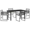 vidaXL Garten Essgruppe 5 stk. Schwarz Poly-Rattan