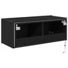 vidaXL TV-Wandschrank Schwarz Eichen-Optik 80 x 35 x 31 cm
