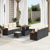 vidaXL Gartensofa-set mit Kissen 11 pcs Schwarz und Creme Poly-Rattan