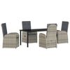 vidaXL Garten Essgruppe 5 stk. Grau Poly-Rattan