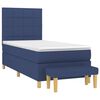 vidaXL Boxspringbett mit Matratze Blau 90x200 cm Stoff