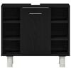 vidaXL Badezimmerm&ouml;bel-Set mit Regal 3 pcs Schwarz 30 x 30 x 179,5 cm