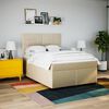 vidaXL Boxspringbett mit Matratze Creme 140x200 cm Stoff