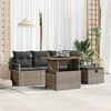 vidaXL Garten-Sofa-Set 6 pcs Grau Poly-Rattan