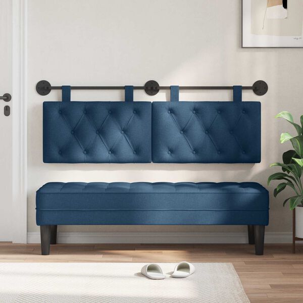 vidaXL H&auml;ngevorderseite Wandmontiert Blau 150 x 55 x 7 cm Stoff