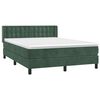 vidaXL Boxspringbett mit Matratze Dunkelgr&uuml;n 140x190 cm Samt