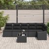 vidaXL Gartensofa-set mit Kissen 7 pcs Schwarz Poly-Rattan