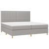 vidaXL Boxspringbett mit Matratze Hellgrau 200x200 cm Stoff