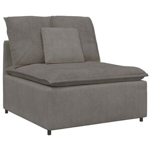 vidaXL Modulares Sofa Mittelmodul mit Kissen Hellgrau 100 cm
