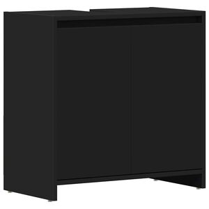 vidaXL Badezimmerschrank Schwarz 60x33x61 cm Holzwerkstoff