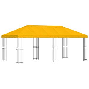 vidaXL Pavillon mit Seitenw&auml;nden 6 x 3 m Gelb Polyester und Stahl 190