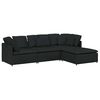 vidaXL Modulares Sofa mit Fu&szlig;hocker Kissen Stoff Schwarz