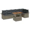 vidaXL Garten-Sofa-Set 7 Stk. Grau Poly Rattan