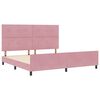 vidaXL Boxspringbett mit Kopfteil Rosa 200 x 200 cm Samt