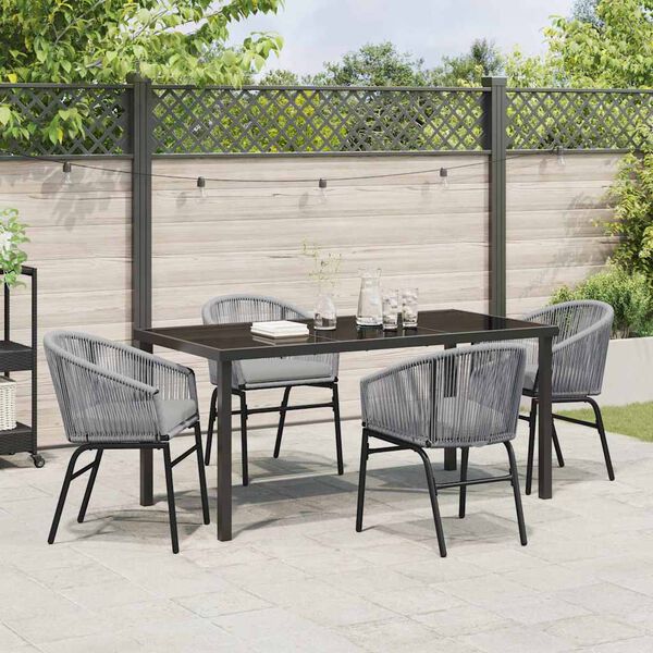 vidaXL Garten Essgruppe 5 pcs Anthrazit Pulverbeschichteter Stahl