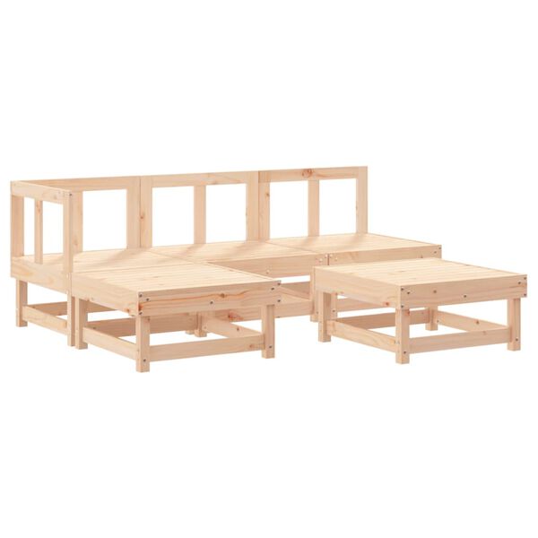 vidaXL 5-tlg. Garten-Lounge-Set Massivholz Kiefer