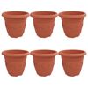 vidaXL Runder Blumentopf 6 stk. Ziegelrot &Oslash; 26 x 21,5 cm Kunststoff