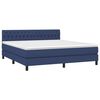 vidaXL Boxspringbett mit Matratze & LED Blau 180x200 cm Stoff