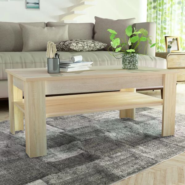 vidaXL Couchtisch Holzwerkstoff 110x65x48 cm Eiche