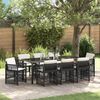 vidaXL Garten Essgruppe 9 pcs Schwarz Pulverbeschichteter Stahl