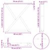 vidaXL Esstisch Beine 2 St&uuml;ck Wei&szlig; 70x(72-73,3) cm Stahl
