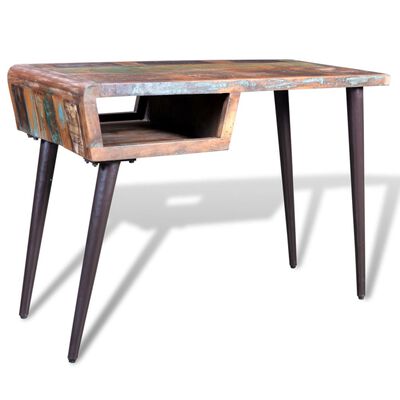 vidaXL Tisch mit Eisenbeinen Altholz