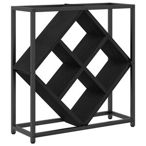 vidaXL Weinregal 16 Flaschen Holzwerkstoff Schwarz Eichen-Optik