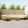 vidaXL Outdoor-Sofagarnitur mit Kissen 10 pcs Natur und Creme
