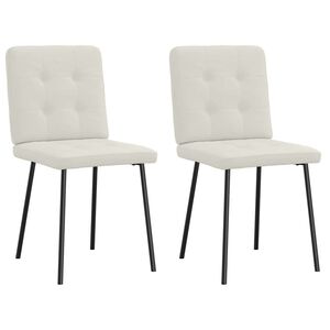 vidaXL Esszimmerstühle 2 Stk. Creme Samt