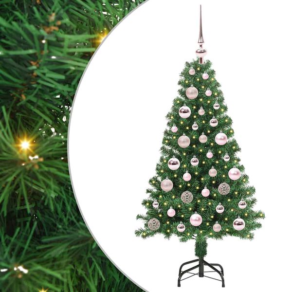 vidaXL K&uuml;nstlicher Weihnachtsbaum mit 150 LEDs mit St&auml;nder Gr&uuml;n 120 cm