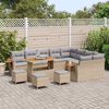vidaXL Gartensofa-set mit Kissen 13 pcs Beige und Hellgrau