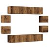 vidaXL 8-tlg. TV-Schrank-Set Wandmontage Altholz-Optik Holzwerkstoff