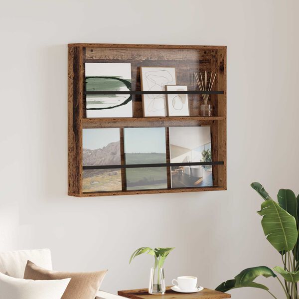 vidaXL Magazinregal mit Regal Altholz 80 x 12 x 70 cm Holzwerkstoff