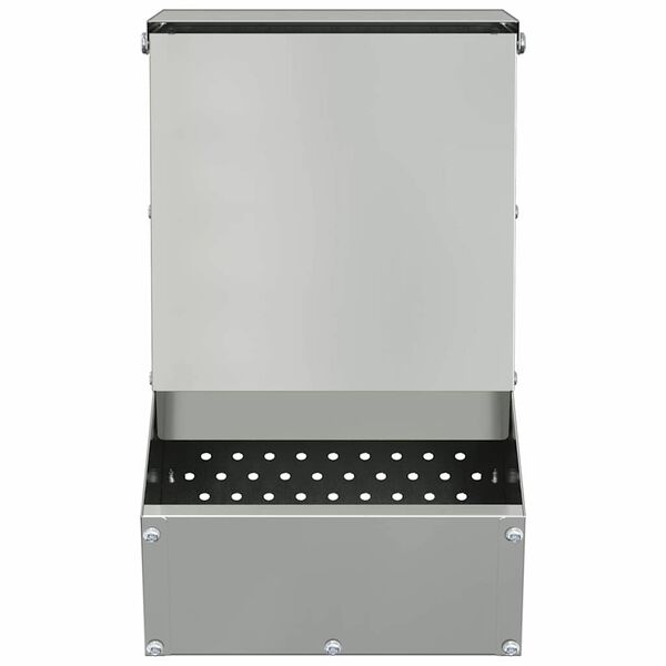 vidaXL Kaninchenf&uuml;tterer Silber 17,5 x 26 x 28,5 cm Verzinkter Stahl