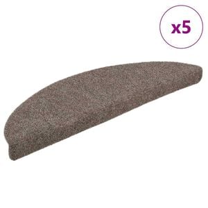 vidaXL Stufenmatten Selbstklebend 5 Stk. 56x17x3 cm Beige Halbrund