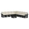 vidaXL Gartensofa-set 10 stk. 11-Sitzer Schwarz Poly-Rattan
